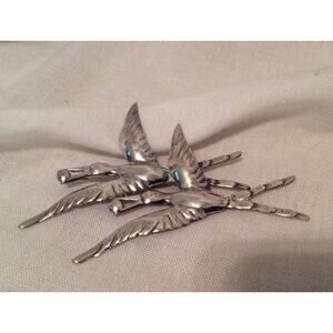 Antique Sterling Silver 925 Flying Bird Brooch Pin